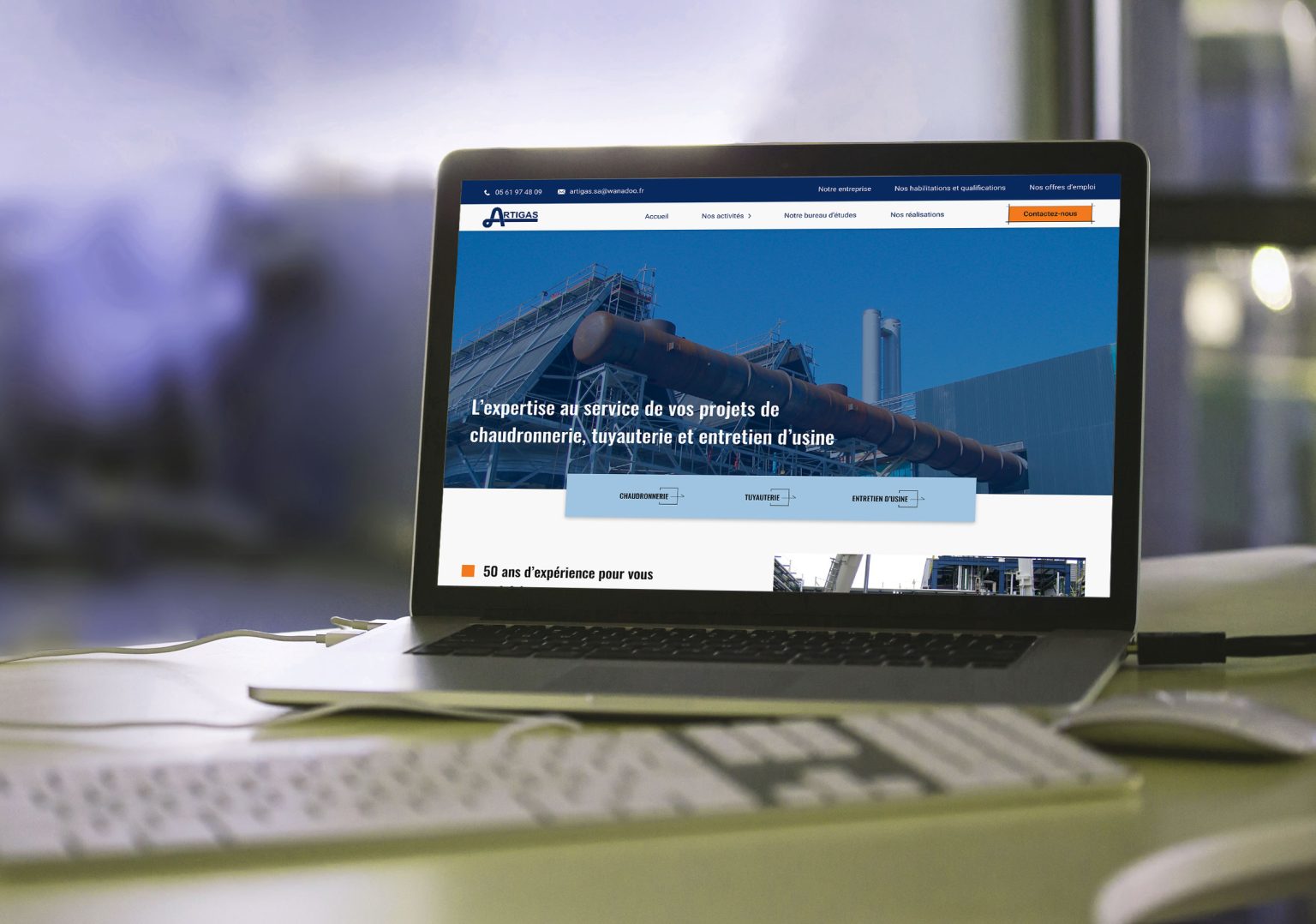 Aperçu de l'accueil du site de SA Artigas