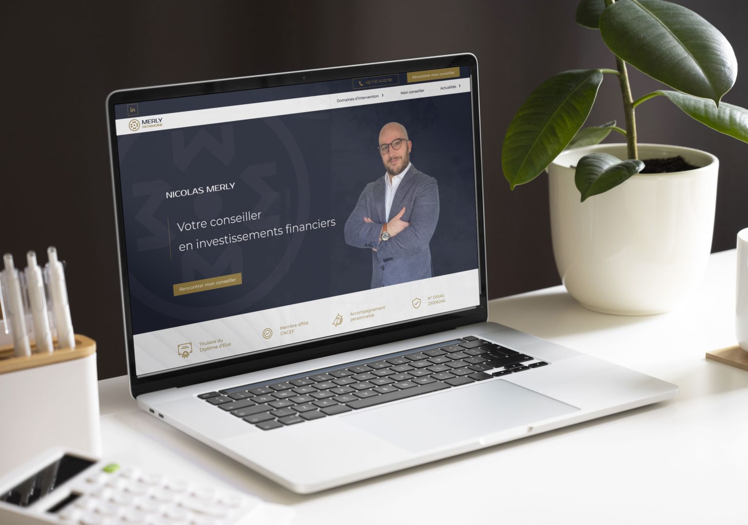 Aperçu de l'accueil du site de Merly Patrimoine