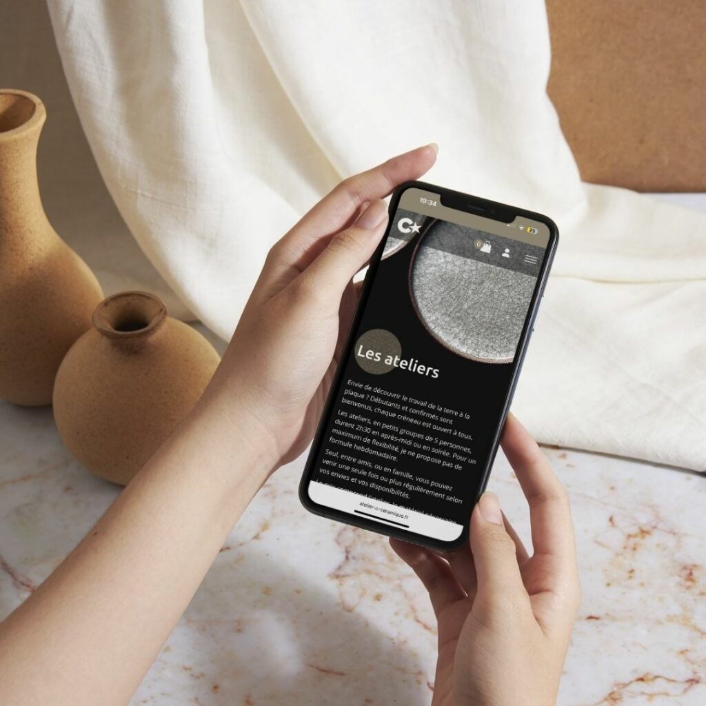 Aperçu du site internet de l'atelier C-céramique