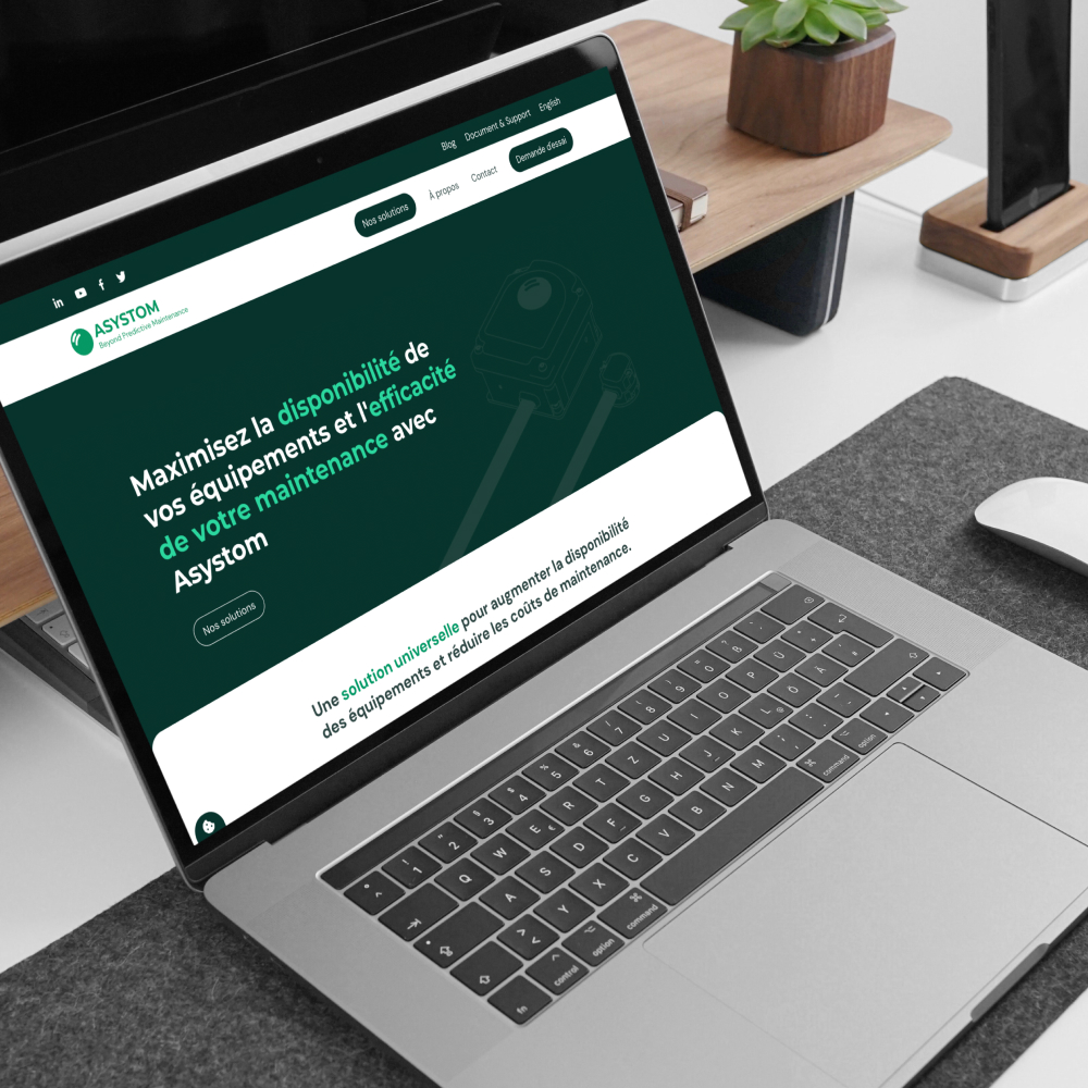 Aperçu du site internet d'Asystom